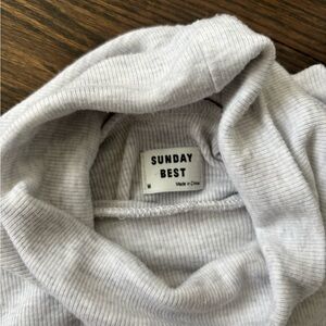 Sunday Best Light Gray Ribbed Turtleneck